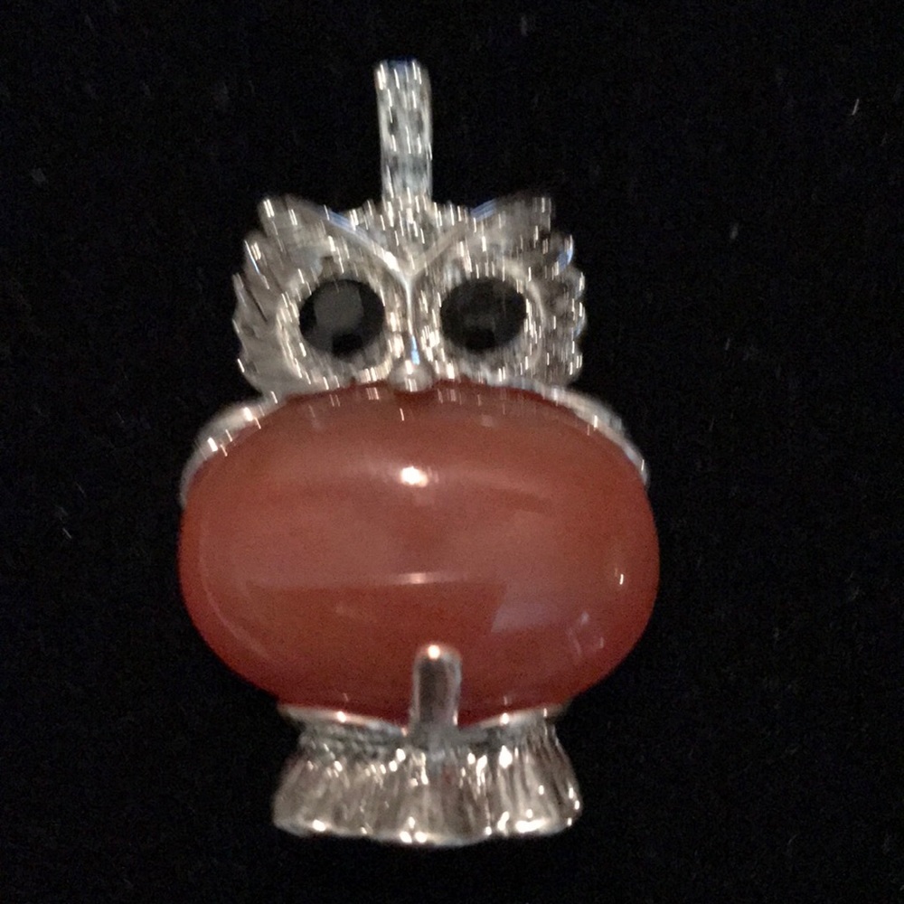 Carnelian owl pendant